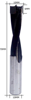 Broca Não Passante Cega Rotação À Direita Ø10mm X 10mm Haste. (Ftr3319)