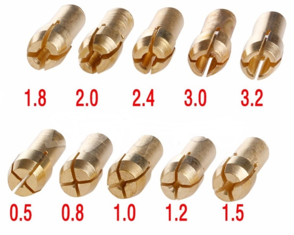 Kit Pinças10 Para Micro Retifica 0.5mm - 3.2mm. (Ftr1188)