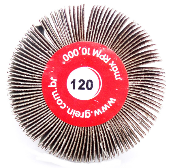Roda De Lixa Grão 120 X 75mm  Uso Em Furadeira. (Ftr3203)