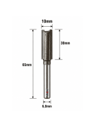 Fresa Reta Paralela Ø10mm (2c) X 30mm X 65mm X 6,0mm Haste. (Ftr3627) 