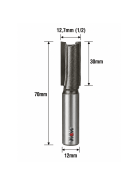 Fresa Reta Paralela Ø12,7mm (1/2) (2c) X 30mm X 70mm X 12mm Haste. (Ftr3629) 
