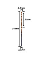 Broca Metal Duro (Hrc55) 2,1mm X 22mm X 50mm. (Ftr3556)