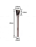 Lima Rotativa Reta 5,8mm X 7,0mm Corte X 3,0mm Haste. (Ftr3567)