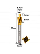 Fresa De Topo Pra Rebaixo 4,0mm X 8,0mm X Haste 6mm. (Ftr3666)