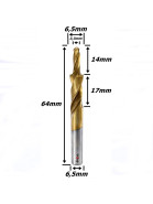 Broca Escalonada 6,5mm X 64mm Total X 6,5mm Haste. (Ftr3671)