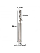 Fresa Down Cut 1,5mm (2c) X 6,0mm Corte X 1/8. (Ftr3679)