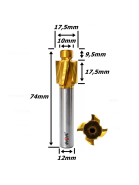 Fresa De Topo Pra Rebaixo Ø10mm X 17,5mm X Haste 12mm. (Ftr3670)