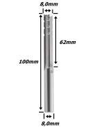 Fresa Reta Paralela TCT 8,0mm (3c) X 62mm Corte X 100mm Total X 8,0mm Haste. (Ftr29356)