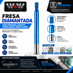 Fresa Diamantada 3,0mm X 7,0mm X 60mm Total X 6,0mm Haste. (Ftr3636)