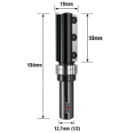 Fresa Reta C/ Rolamento Superior (Intercambiável) Ø19mm X 50mm X 104mm X 12,7mm (1/2) Haste. (Ftr2799)