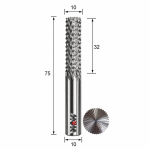 Fresa (Multcortes) Topo Reto Ø10mm X 32mm Corte X 75mm Total X 10mm Haste. (Ftr3630)