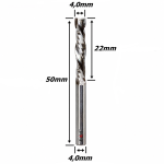 Fresa Up Down Cut 4,0mm (2c) X 22mm Corte X 50mm Total X 4,0mm Haste. (Ftr2402)