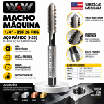 Macho Máquina PRESTO 1/4" X 26 Fios BSF HSS Aço Rápido (Ftr3645)