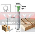 Fresa T  Canaletado Furo De Moldura Mdf 8,0mm Haste 6,0mm. (Ftr0177)