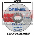 Disco De Corte Aço/aço Inox (Encaixe Ez Lock) 38mm X 1.0mm. (Ftr0688)