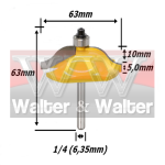 Fresa Modelagem Ø63mm X 10mm X 63mm X 6,35mm Haste. (Ftr0988)