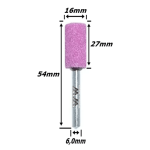 Ponta Montada Cilíndrica  Na Cor Rosa X 16mm X 27mm X 6,0mm Haste. (Ftr2625)