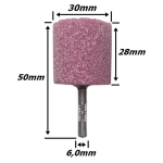 Ponta Montada Cilíndrica  Na Cor Rosa X 30mm X 28mm X 6,0mm Haste. (Ftr1560)