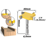 Fresa Plaina Ø40mm X (4C) X 6,35mm (1/4) Corte X 46mm Total X 6,0mm Haste. (Ftr0893) 