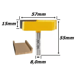 Fresa Plaina Ø57mm X 15mm  Corte X 55mm Total X 8,0mm Haste. (Ftr2734) 