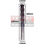 Fresa Helicoidal Ø12mm (Hrc45) (4c) X 60mm X 150mm X 12mm. (Ftr2024)