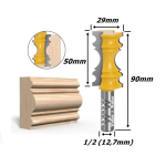 Fresa Modelagem Ø29mm X 50mm X 90mm Total X 12,7mm (1/2) Haste. (Ftr727)