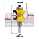 Fresa Arredondar Bastão Ø29mm X 16mm X 6,0mm Haste. (Ftr0309)