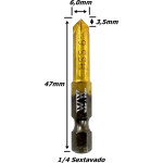 Escariador Parafusadeira Hss 6,0mm (5 Cortes) X 45°. (Ftr763)