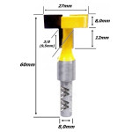 Fresa Painel Canaletado Ø27mm X 8,0mm Haste. (Ftr2504)