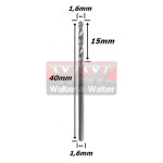 Broca Metal Duro 1,6mm X 15mm X 40mm  (Ftr2038)