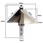 Fresa Chanfrar Ø85mm (90º) 38mm Raio X 50mm X 12mm Haste. (Ftr0108)