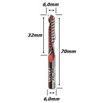Fresa Acri Cut 6,0mm (1c) X 32mm X 70mm X 6,0mm Haste. (Ftr3449)