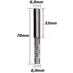 Fresa Reta Paralela 6,0mm (2c) X 32mm Corte X 70mm Total X 6,0mm Haste. (Ftr2143)