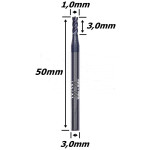 Fresa Topo Reto 1,0mm (Hrc45) (4c) X 3,0mm X 50mm X 3,0mm (Ftr2487)