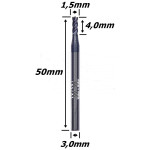 Fresa Topo Reto 1,5mm (Hrc45) (4c) X 4,0mm X 50mm X 3,0mm. (Ftr1949)