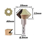 Fresa Tupia Balão 8,0mm Haste. (Ftr3511)