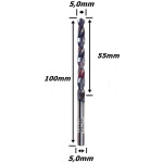Broca Metal Duro (Hrc45) 5,0mm X 55mm X 10mm X 5,0mm. (Ftr3461)
