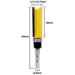 Fresa Reta C/ Rolamento Superior Ø12,7mm (1/2) X 40mm Corte X 84mm X 6,0mm Haste. (Ftr0061)