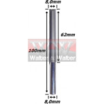 Fresa Reta Paralela 8,0mm (2c) X 62mm Corte X 100mm Total X 8,0mm Haste. (Ftr0420)