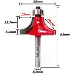 Fresa Ø38mm Raio 16mm  X 63mm X 6,0mm Haste. (Ftr1130)