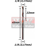 Fresa Down Cut 3,17mm (1/8)  (2c) X 22mm X 3,17mm (1/8). (Ftr7019)