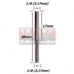 Fresa Reta Paralela 3,17mm (2c) X 17mm Corte X 38mm Total X 3.17mm Haste. (Ftr139) 