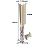 Fresa Reta Ø12,7mm (1/2") X 50mm Corte X 94mm Total X 12,7mm (1/2) Haste. (Ftr3599)