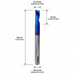 Fresa Down Cut 4,0mm (Hrc65) (1c) X 10mm X 50mm X 4,0mm. (Ftr3623)