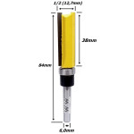 Fresa Reta C/ Rolamento Superior Ø12,7mm (1/2) X 38mm Corte X 82mm X 6,0mm Haste. (Ftr0061)