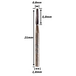 Broca Topo Reto Carbide Fg 10701l X 0,8mm X 5,0mm X 1,6mm Haste. (Ftr323)