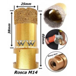 Serra Copo Diamantada Ø25mm P/ Esmerilhadeira Rosca M14. (Ftr0817)