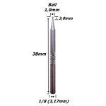 Fresa Esférica 1,0mm (R 0,5mm) X (2c) X 3,0mm X 38mm X 3,17mm (1/8). (Ftr179)