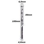 Broca Metal Duro 4,0mm X 50mm X 100mm. (Ftr3541)