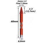 Fresa Diamantada 7,0mm X (30°) X 60mm Total X 6,0mm Haste. (Ftr0222)
